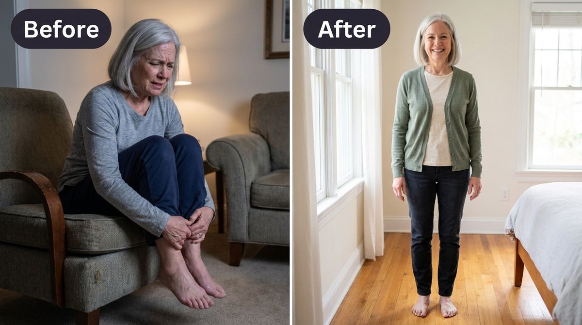 A single WIDE HORIZONTAL 16:9 image split into two halves by one clean vertical divider line, both halves candid amateur