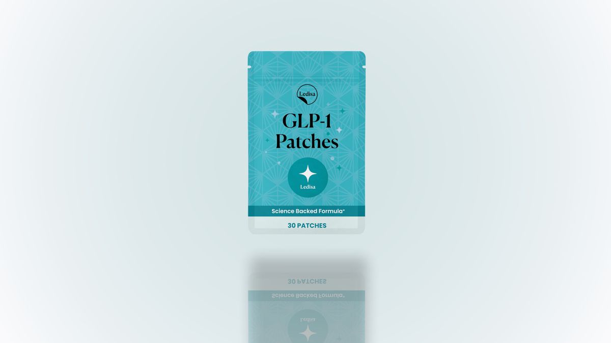 Premium heroic product still-life photo of the real product (rendered from its reference image — a sealed teal Ledisa GL